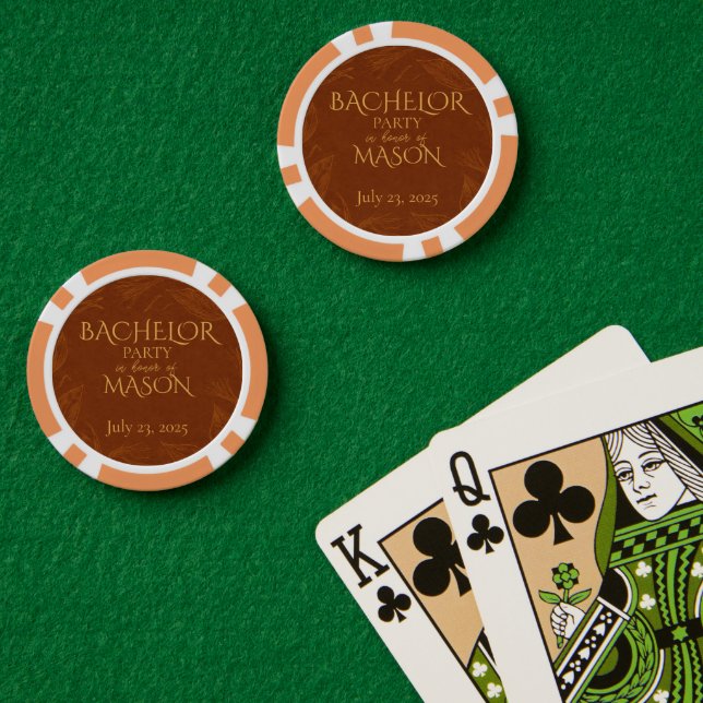 Cigar Bar Theme Bachelor Party Poker Chips (Poker Table (Double))
