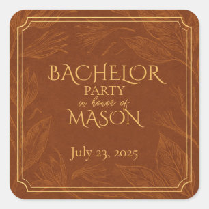 Cigar Bar Theme Bachelor Party Square Sticker