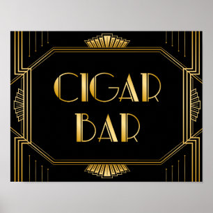 Cigar Bar Wedding Sign   Gatsby Art Deco