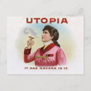 Cigar box label Utopia Postcard