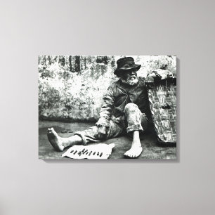 Cigar-end Seller, c,1865 (b/w photo) Canvas Print