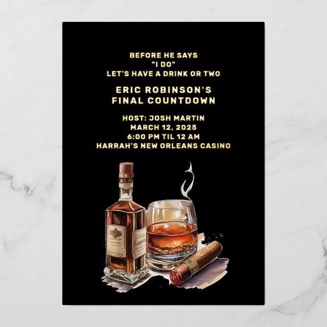 Cigar Groom Bachelor Party (Front)