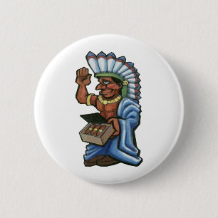 Cigar Indian 2 Inch Round Button