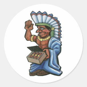 Cigar Indian Classic Round Sticker
