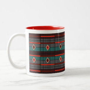 Cigar Lounge Diamond Stripe Two-Tone Coffee Mug