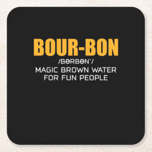 Cigar Lover   Bourbon Magic Brown Square Paper Coaster
