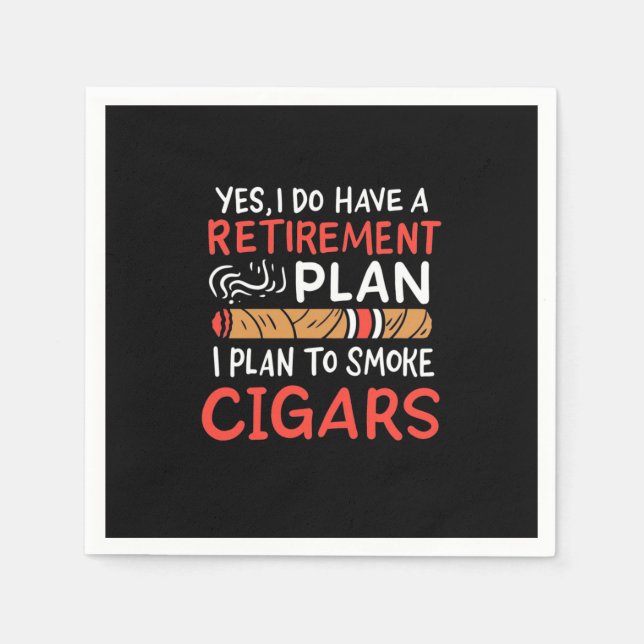 Cigar Lover | I Plan To Smoke Cigars Napkin (Front)