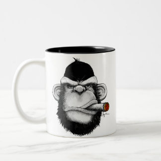 Cigar Monkey Two-Tone Coffee Mug