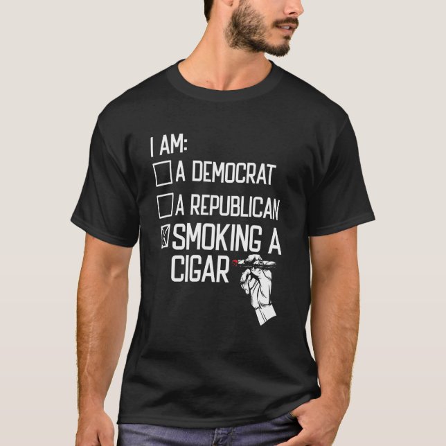 Cigar Pipe Tobacco Smoking Smoker  Smoking A Cigar T-Shirt (Front)