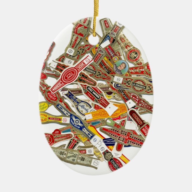 Cigar Ring Wrappers Ceramic Ornament (Front)