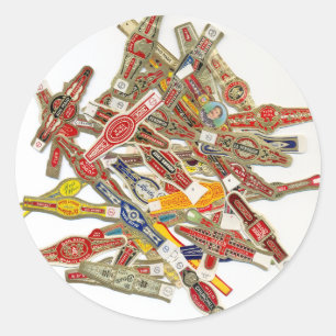 Cigar Ring Wrappers Classic Round Sticker