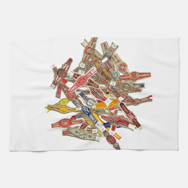 Cigar Ring Wrappers Kitchen Towel (Horizontal)