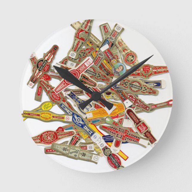 Cigar Ring Wrappers Round Clock (Front)