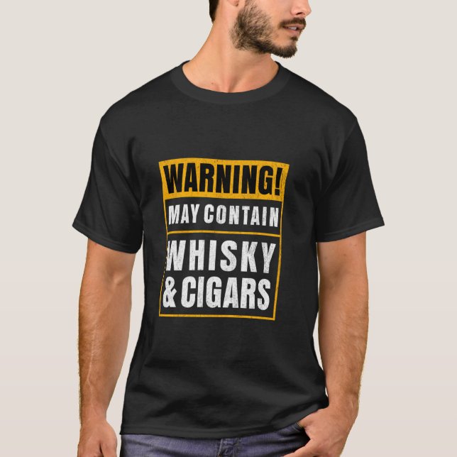 Cigar Smoker Cigar   I Funny Whiskey Cigar T-Shirt (Front)