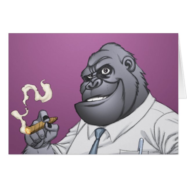 Cigar Smoking Business Man Boss Gorilla by Al Rio (Front Horizontal)