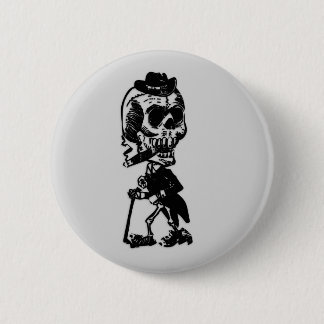 Cigar Smoking Skeleton 2 Inch Round Button