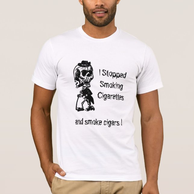 Cigar Smoking Skeleton T-Shirt (Front)
