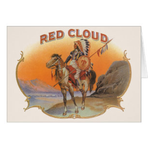Cigar vintage Art Étiquette, Red Cloud Indian en c