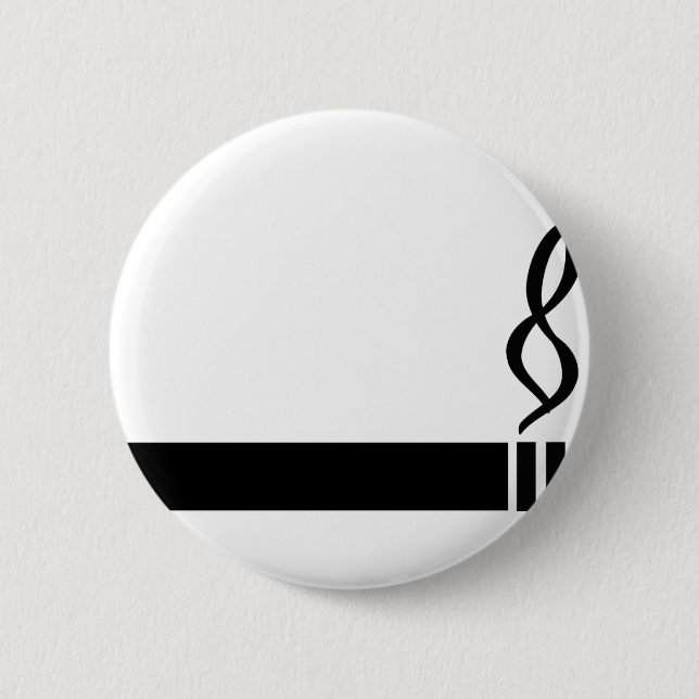 cigaret icon cigarette black 2 inch round button (Front)