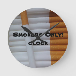 Cigarets Funny Smokers Background Round Clock