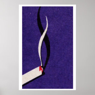 Cigarette 1920s-30s Matchbox Label - Vintage Art Poster