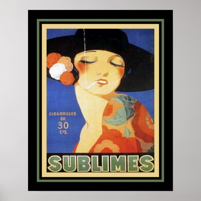 Cigarette Art Déco des années 1920 "Sublimes" (Devant)