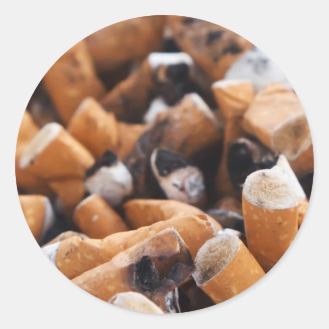 Cigarette Butts Classic Round Sticker (Front)