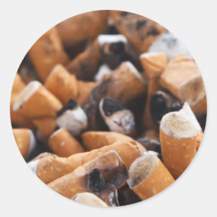 Cigarette Butts Classic Round Sticker