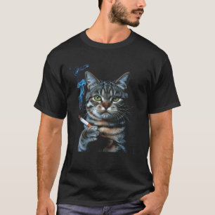 Cigarette Cat Meme Smoking Kitty Gen Z Aesthetic A T-Shirt
