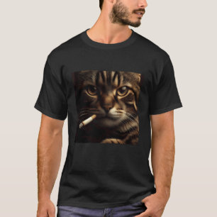 Cigarette Cat Meme Smoking Kitty Gen Z Aesthetic P T-Shirt