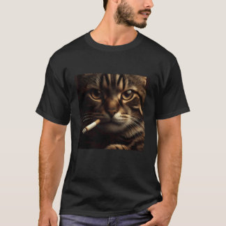 Cigarette Cat Meme Smoking Kitty Gen Z Aesthetic P T-Shirt