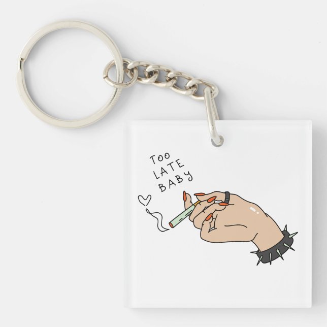 Cigarette in Hand Anti-Valentine Keychain (Front)