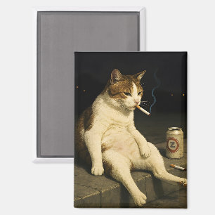 Cigarette Kitten Funny Smoking Cat Gen Z Meme Magnet