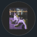 Cigarette Kitten Funny Smoking Cat Meme Stupid Bra Classic Round Sticker<br><div class="desc">Cigarette Kitten Funny Smoking Cat Meme Stupid Brainrot _1</div>