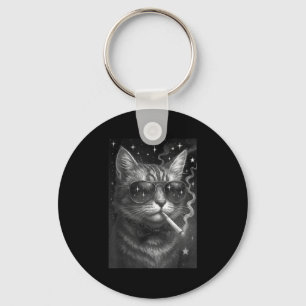 Cigarette Kitten Funny Smoking Cat Meme Stupid Bra Keychain