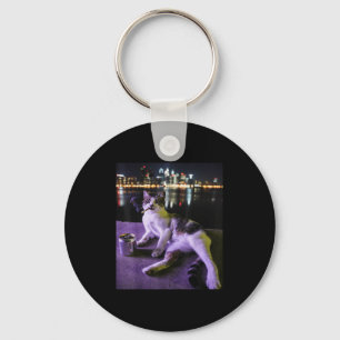 Cigarette Kitten Funny Smoking Cat Meme Stupid Bra Keychain
