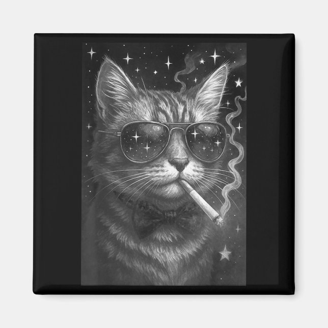 Cigarette Kitten Funny Smoking Cat Meme Stupid Bra Magnet (Front)