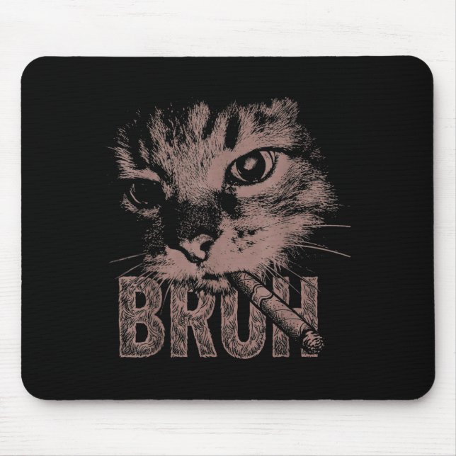 Cigarette kitten funny smoking cat meme stupid mouse pad (Front)