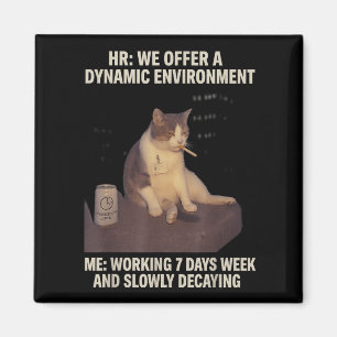 Cigarette Kitten Funny Smoking Cat Meme Work-life  Magnet