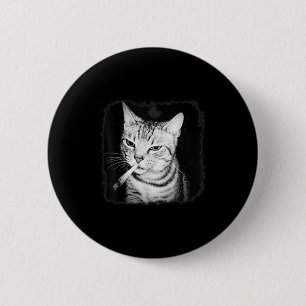 Cigarette Kitten Gang Cat Smoking Cigarette Funny  2 Inch Round Button