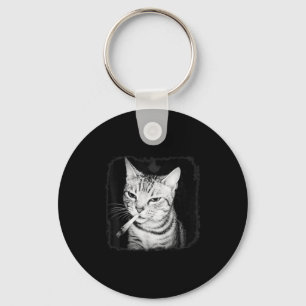 Cigarette Kitten Gang Cat Smoking Cigarette Funny  Keychain