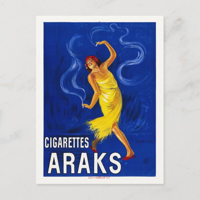 Cigarettes Araks Vintage Poster Cappiello Leonetto Postcard (Front)