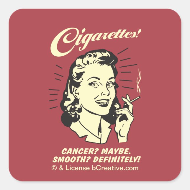 Cigarettes: Cancer Maybe Smooth Def. Square Sticker (Front)