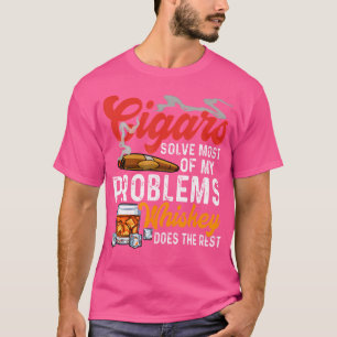 Cigars And Whiskey Funny Sayings Cigar Smoking Lov T-Shirt