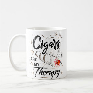 Cigars Are My Therapy Cigars s For Men Dad Baseb Coffee Mug
