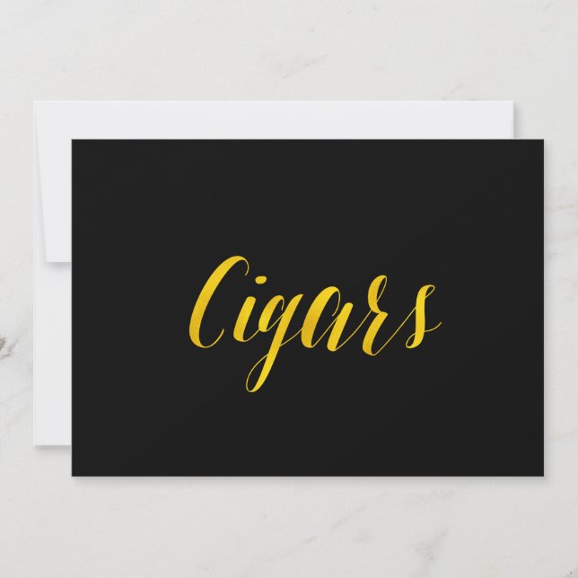 "Cigars" Faux Gold Foil Chic Wedding Sign (Front)