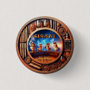 Cigars Under the stars 1 Inch Round Button