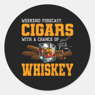 Cigars With Chance Whiskey Drinker Classic Round Sticker