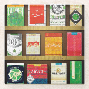 Cigaweed Glass Coaster