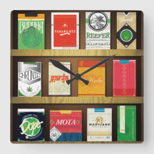 Cigaweed Square Wall Clock